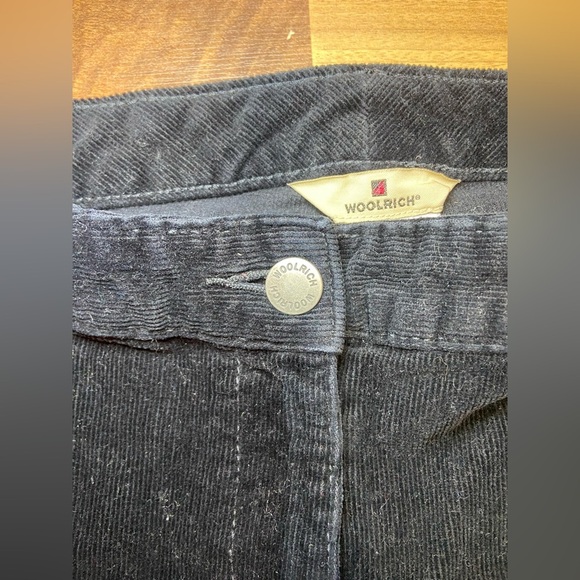 WOOLRICH Women's Black 1215 Corduroy Pants Trousers Mid Rise Cotton Size XL - Picture 2 of 7